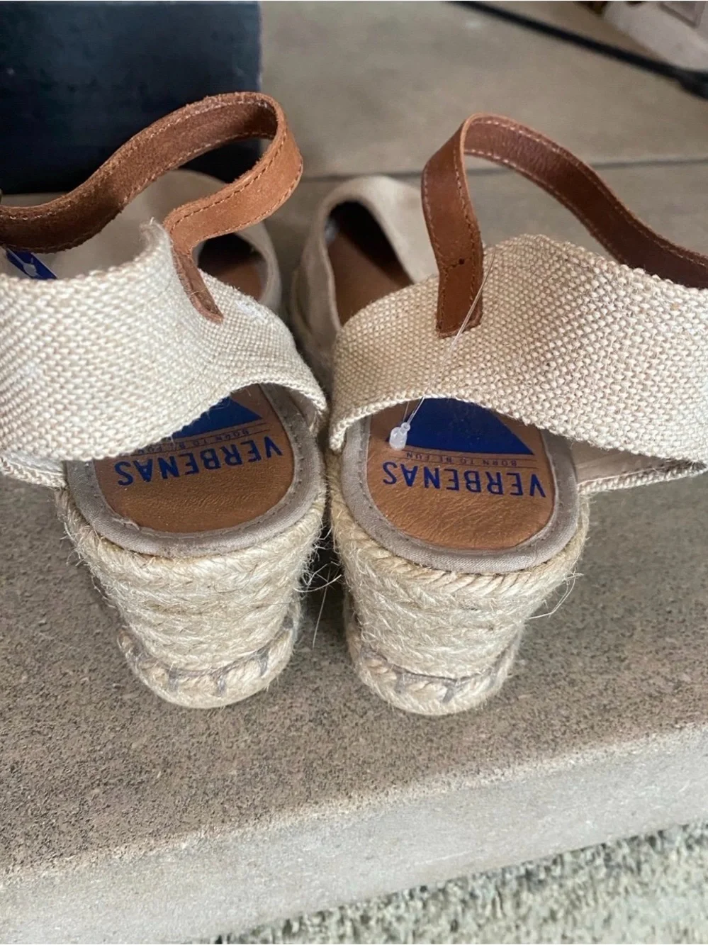 VERBENAS 100% LEATHER WEDGE ESPADRILLES    MADE IN SPAIN NWT size 8